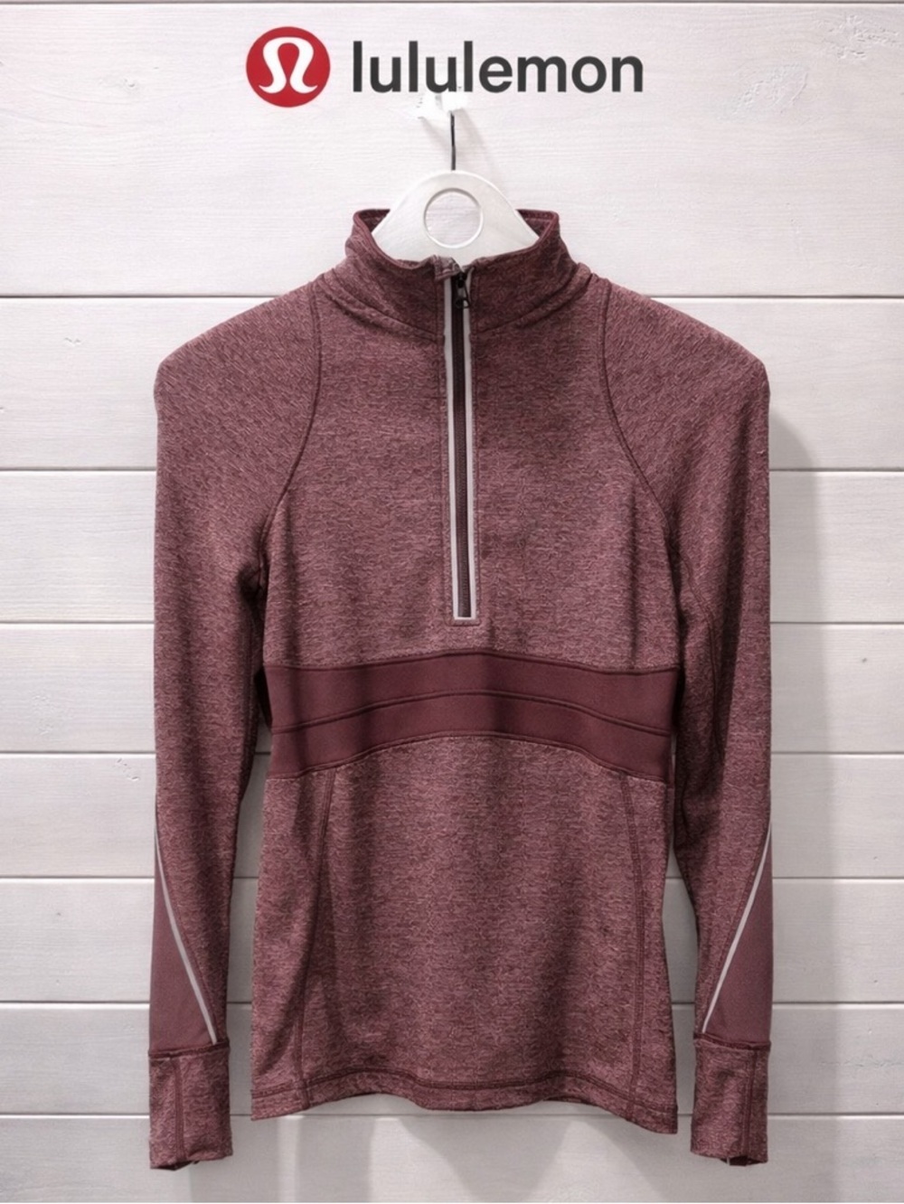 LULULEMON - Heathered pink Half-Zip Pullover - Size 4